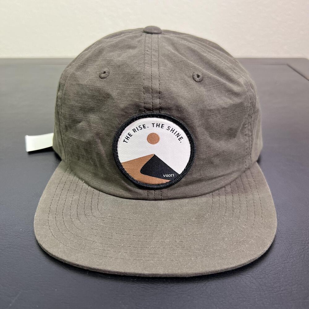 Vuori Dunes Hat Cap Strap Back One Size Mens Green Rise Shine Patch Baseball